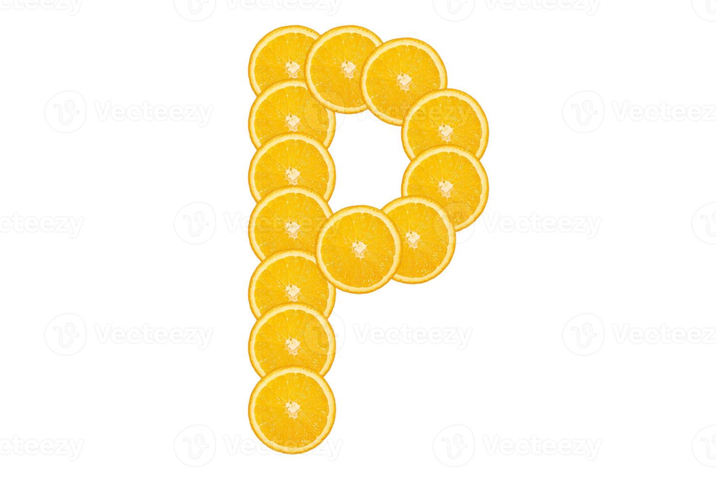 Orange alphabet - letter P photo