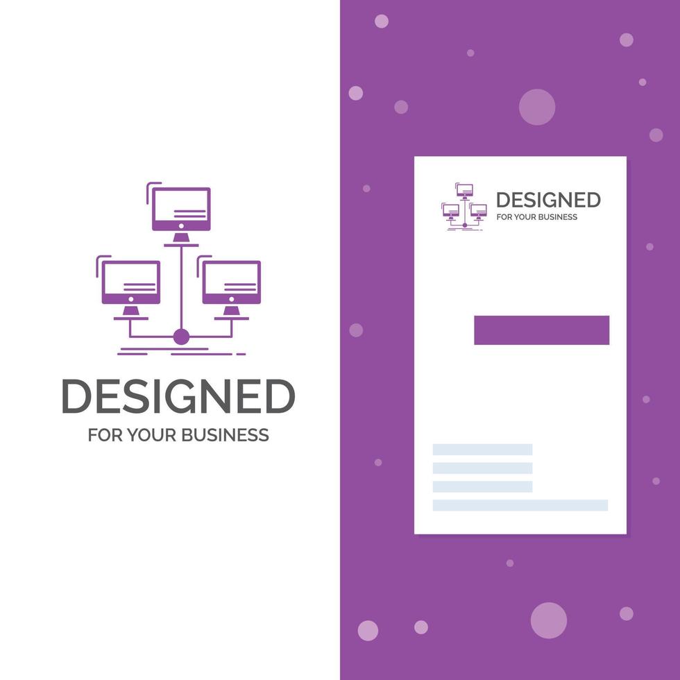 Business Logo for database. distributed. connection. network. computer. Vertical Purple Business .Visiting Card template. Creative background vector illustration