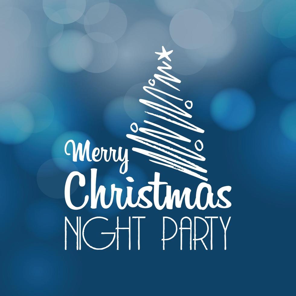 Merry Christmas Night Party Lettering vector