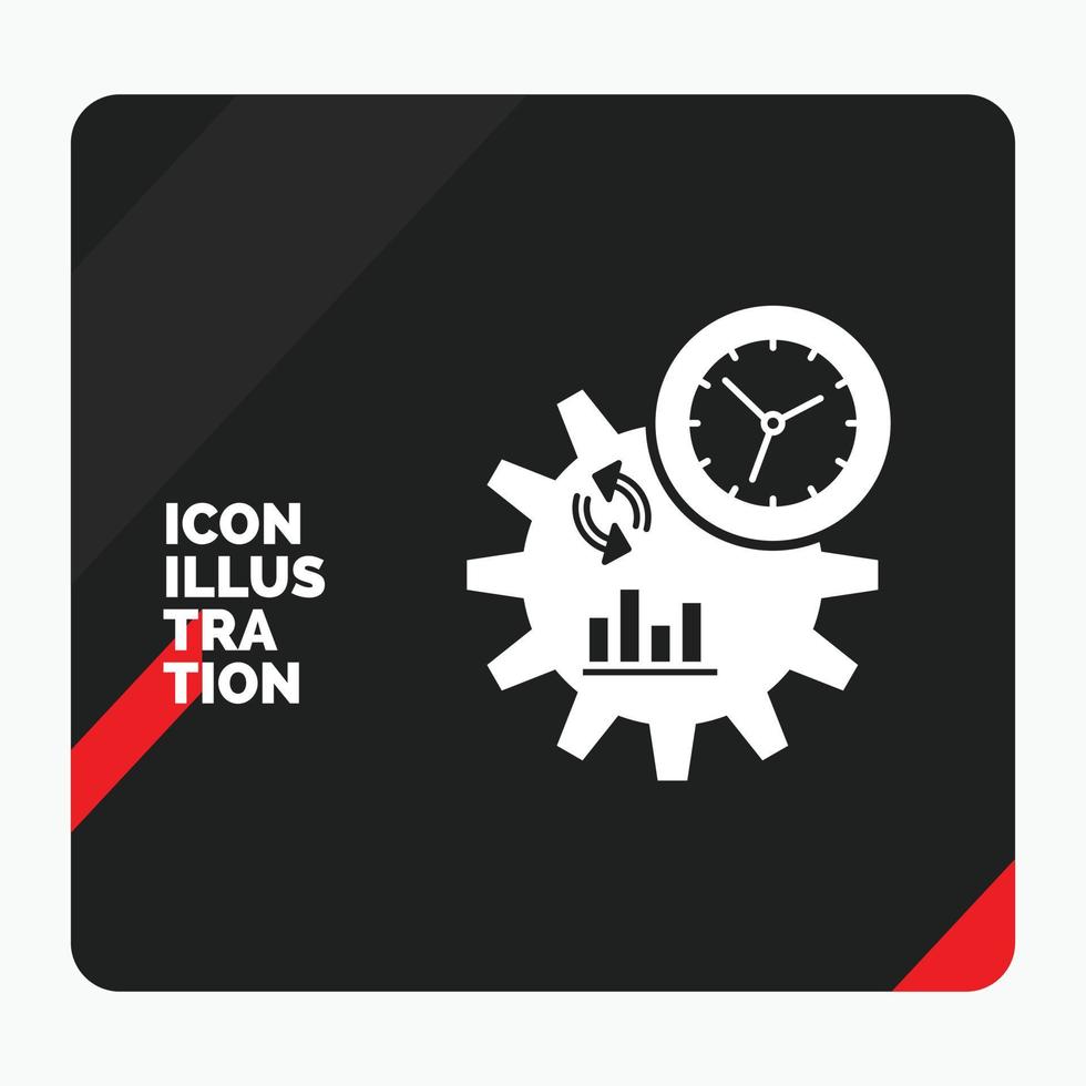 fondo de presentación creativa rojo y negro para negocios. ingeniería. administración. icono de glifo de proceso vector