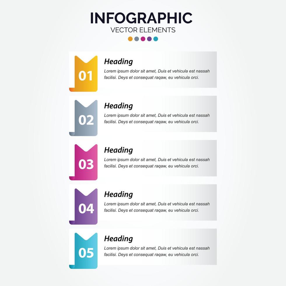 diseño de línea delgada de infografía vertical vectorial con iconos y 5 opciones o pasos. infografía vertical para el concepto de negocio. se puede utilizar para banner de presentaciones. diseño de flujo de trabajo vector