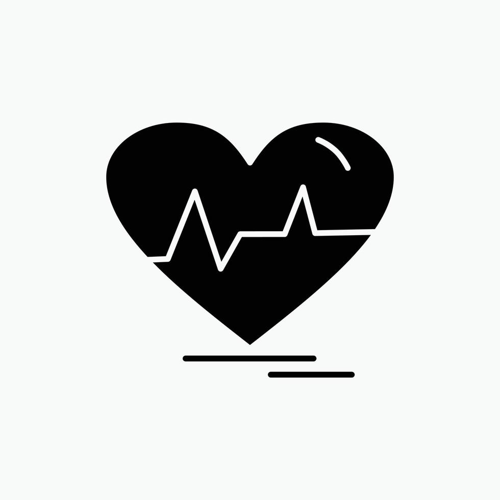 electrocardiograma corazón. latido del corazón. legumbres. icono de glifo de ritmo. ilustración vectorial aislada vector