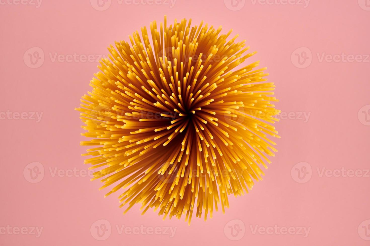 Bunch of pasta, top view, above. photo