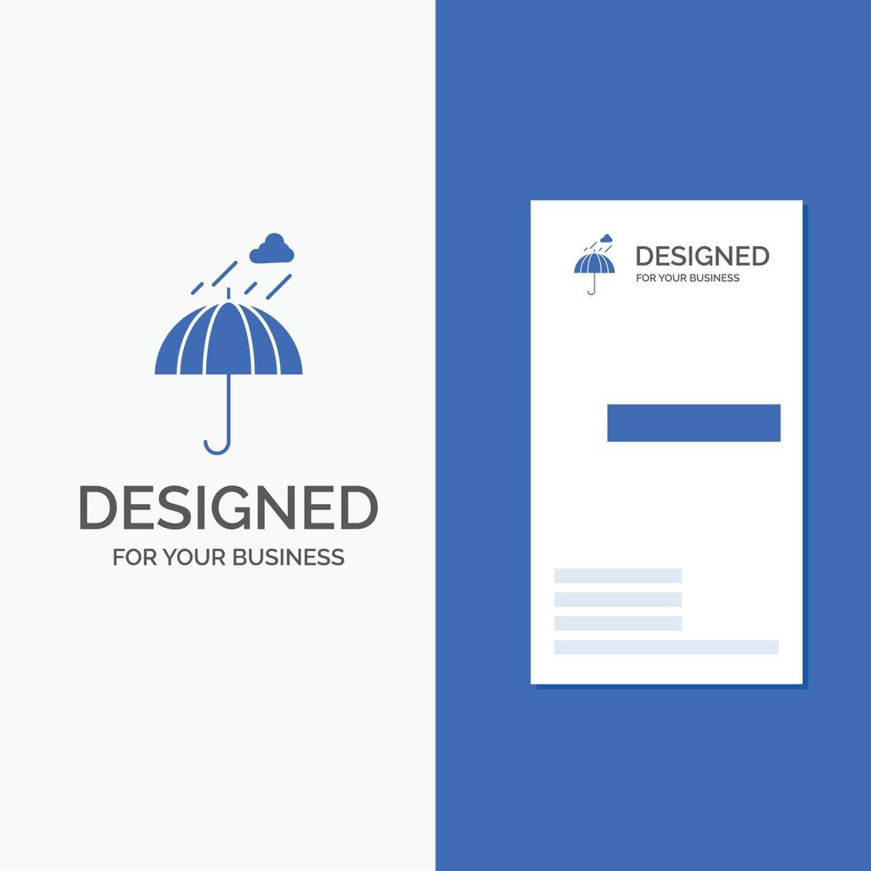 Business Logo for Umbrella. camping. rain. safety. weather. Vertical Blue Business .Visiting Card template. vector