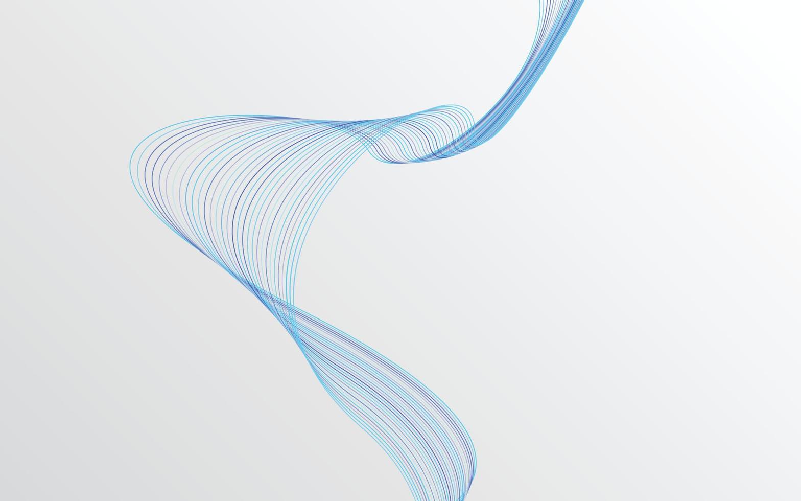 Wave with shadow. Abstract blue lines on a background vector