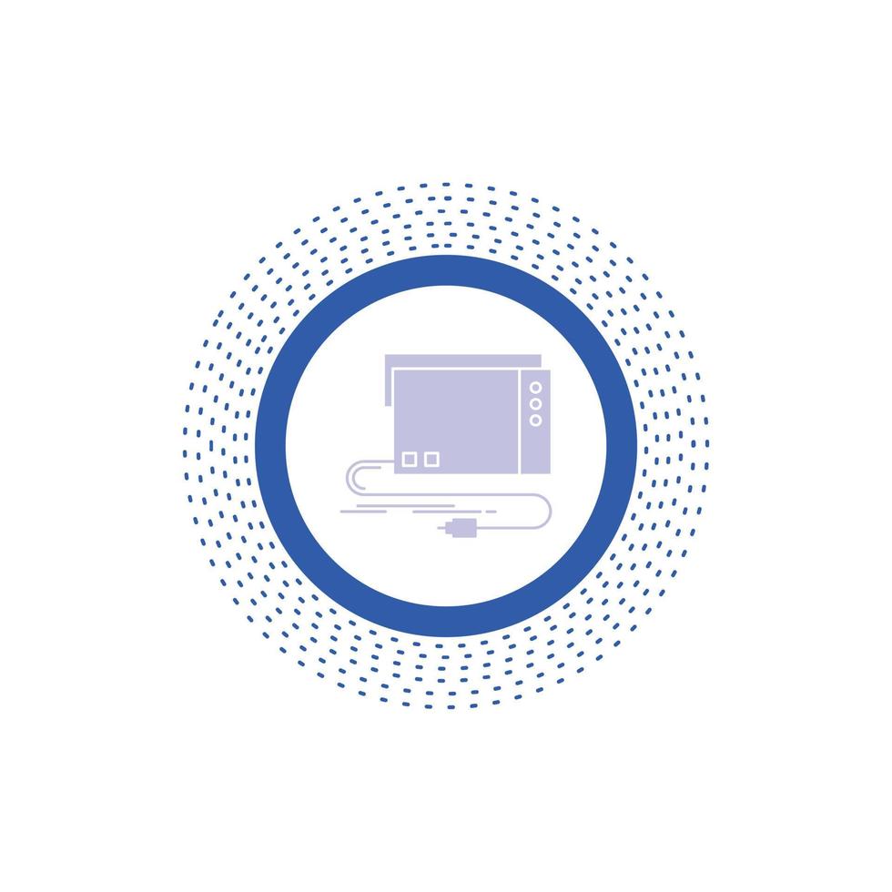 audio. card. external. interface. sound Glyph Icon. Vector isolated illustration