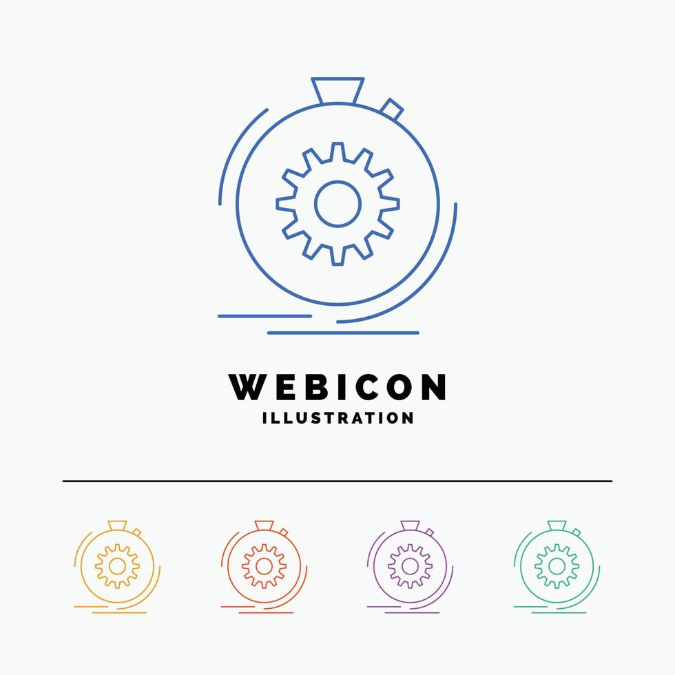 Action. fast. performance. process. speed 5 Color Line Web Icon Template isolated on white. Vector illustration