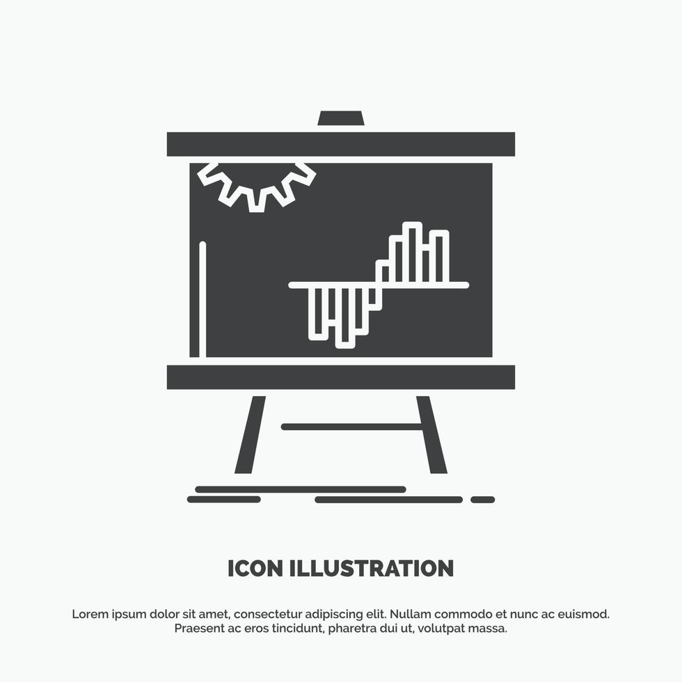 Business. chart. data. graph. stats Icon. glyph vector gray symbol for UI and UX. website or mobile application