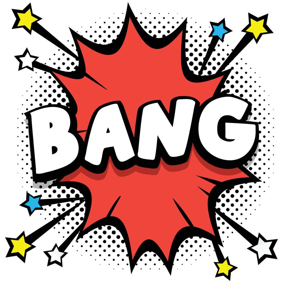 bang Pop art comic speech bubbles book sound effects vector