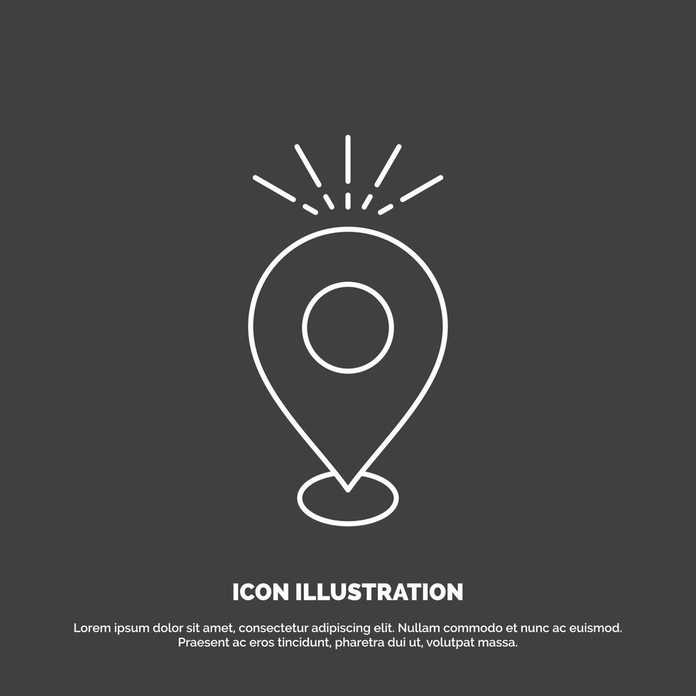 Location. Pin. Camping. holiday. map Icon. Line vector symbol for UI and UX. website or mobile application