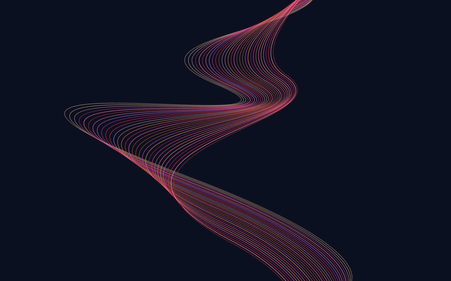 ola con sombra. líneas rojas abstractas sobre un fondo vector