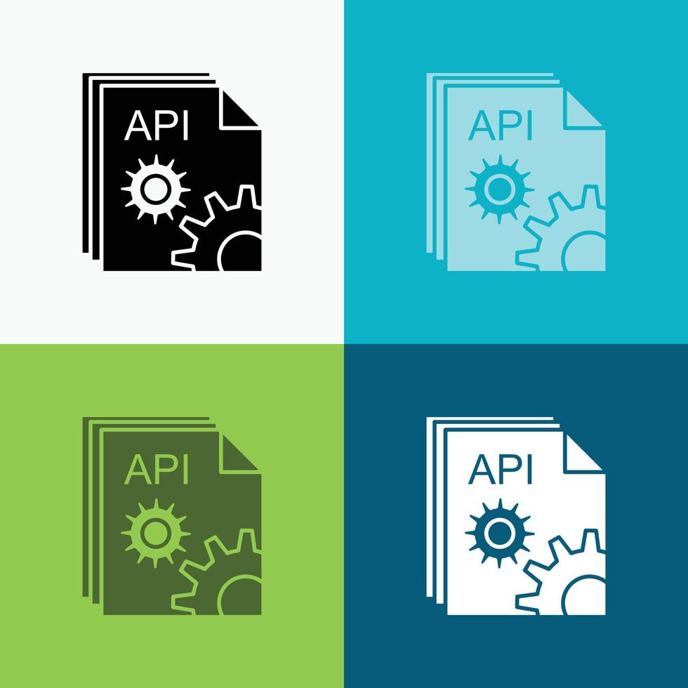 Api. app. coding. developer. software Icon Over Various Background. glyph style design. designed for web and app. Eps 10 vector illustration