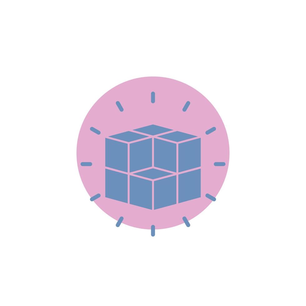 box. labyrinth. puzzle. solution. cube Glyph Icon. vector