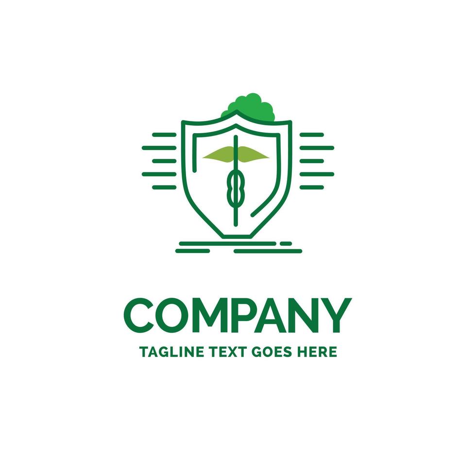 insurance. health. medical. protection. safe Flat Business Logo template. Creative Green Brand Name Design. vector