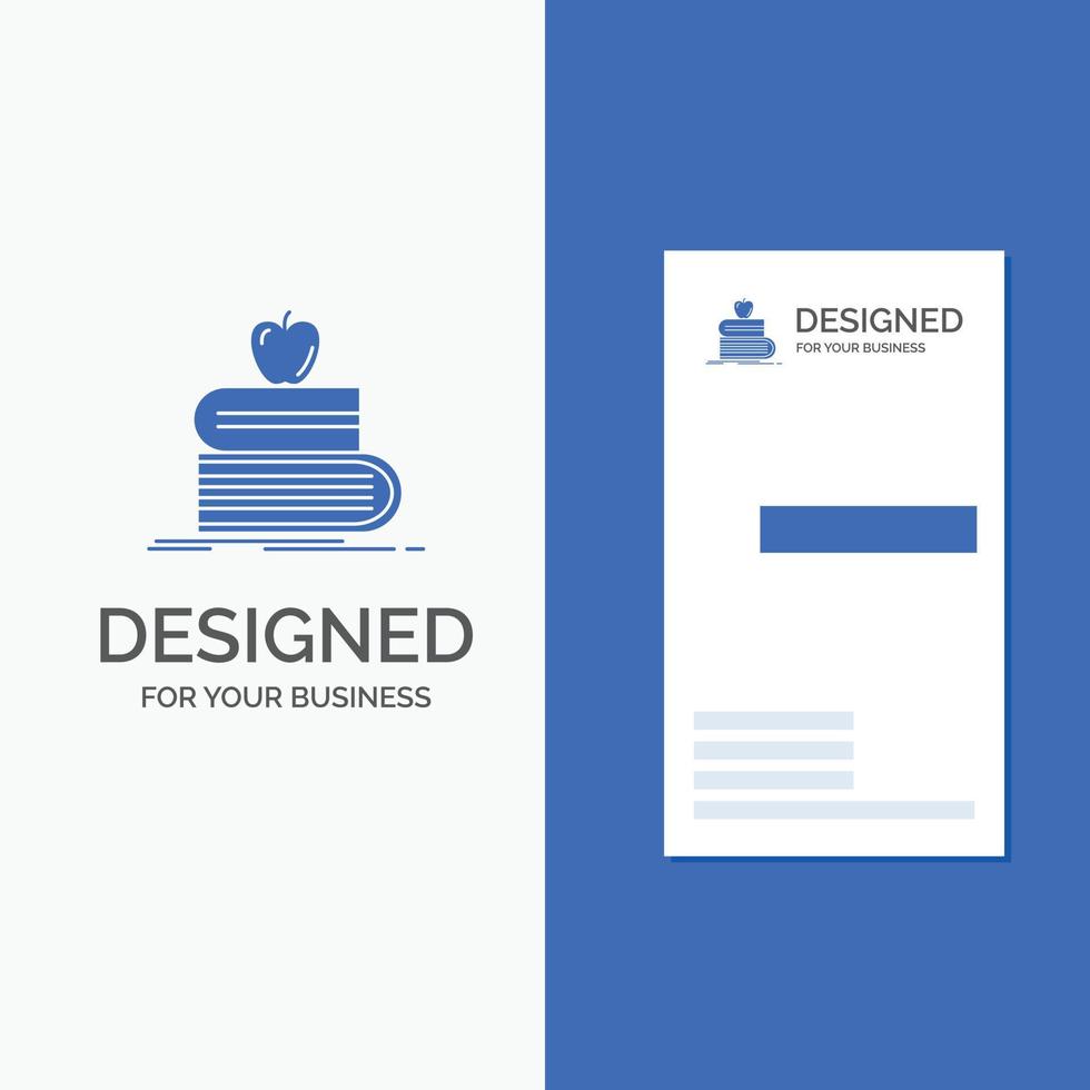 Business Logo for back to school. school. student. books. apple. Vertical Blue Business .Visiting Card template. vector