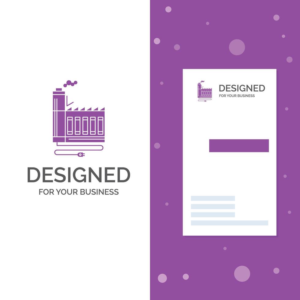 Business Logo for Consumption. resource. energy. factory. manufacturing. Vertical Purple Business .Visiting Card template. Creative background vector illustration