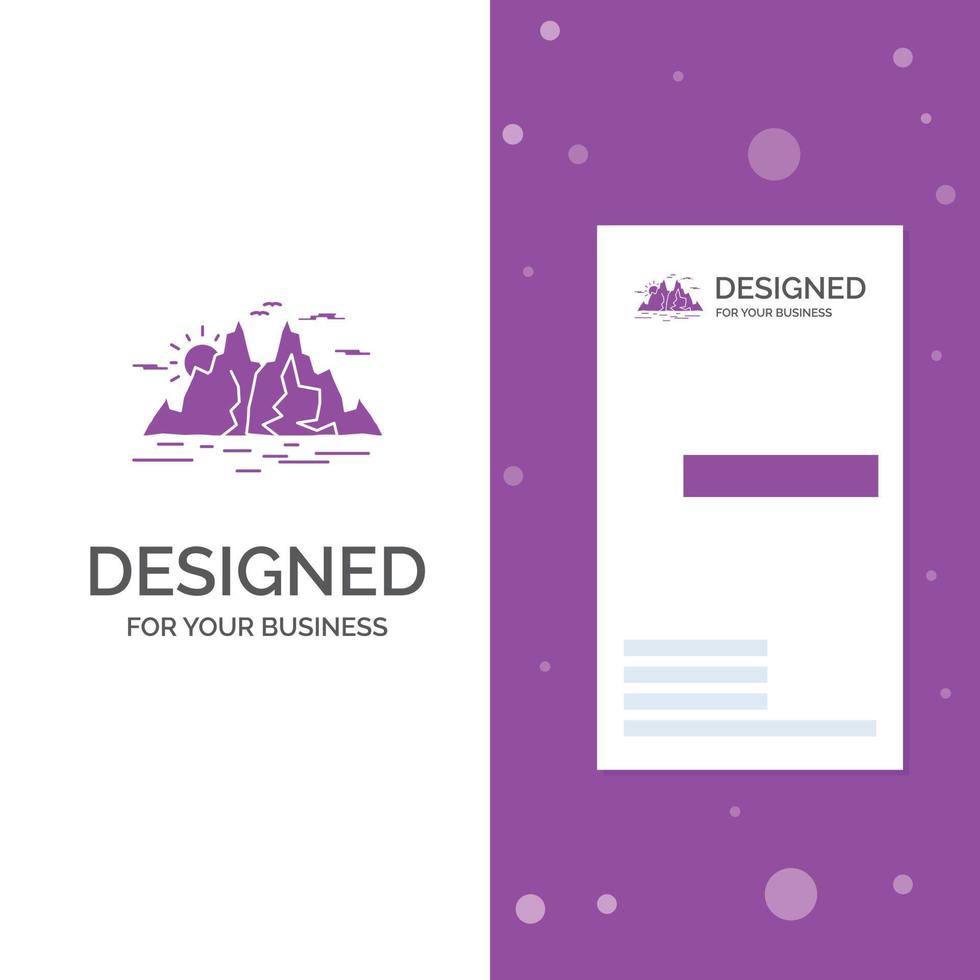 Business Logo for Nature. hill. landscape. mountain. water. Vertical Purple Business .Visiting Card template. Creative background vector illustration