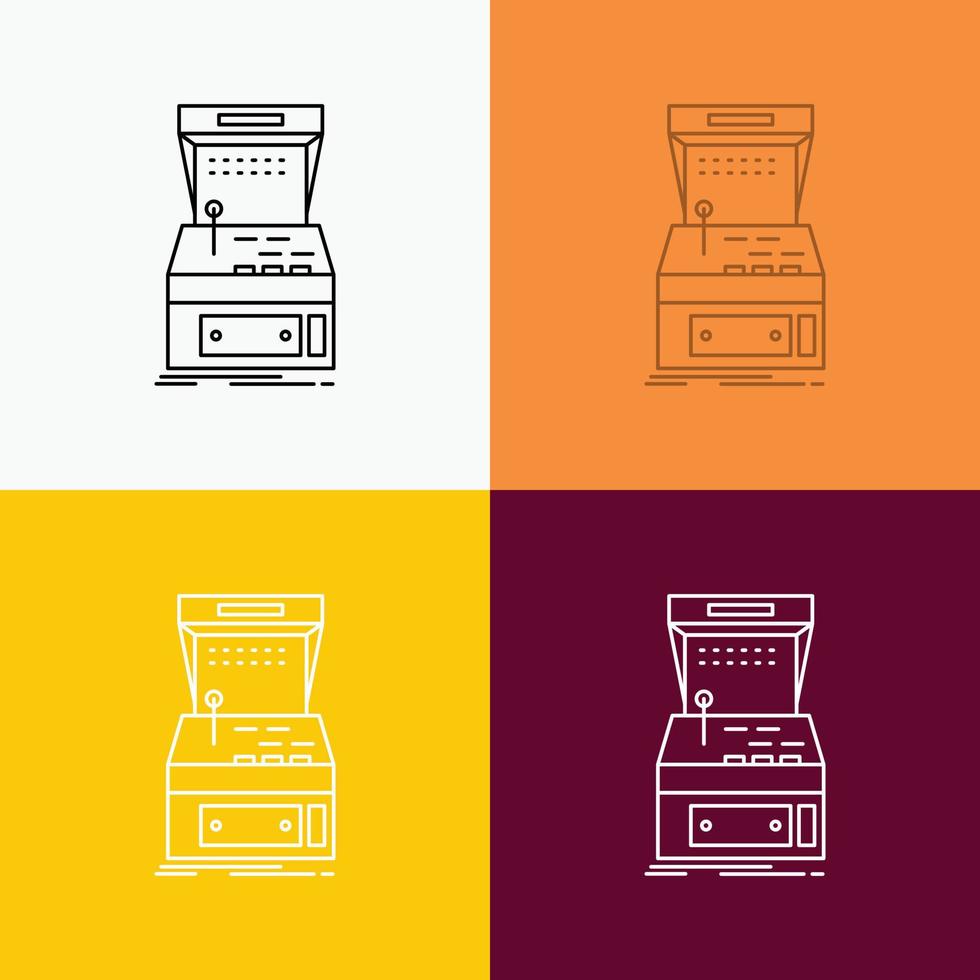 Arcade. console. game. machine. play Icon Over Various Background. Line style design. designed for web and app. Eps 10 vector illustration