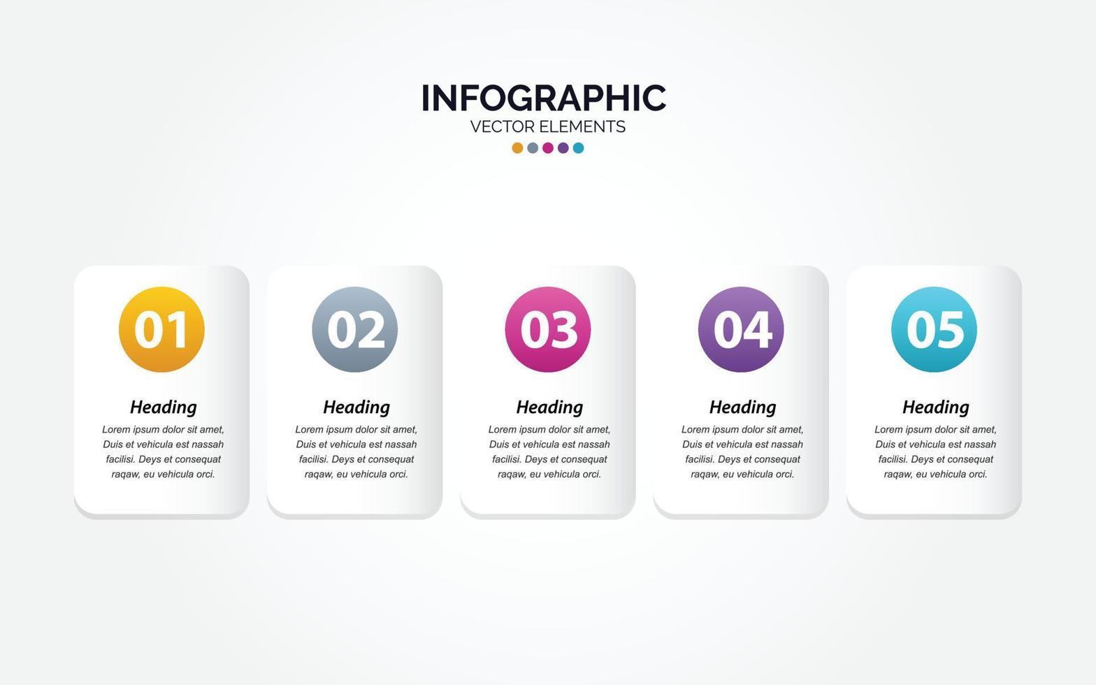Business Horizontal Infographic template numbers 5 options or steps vector