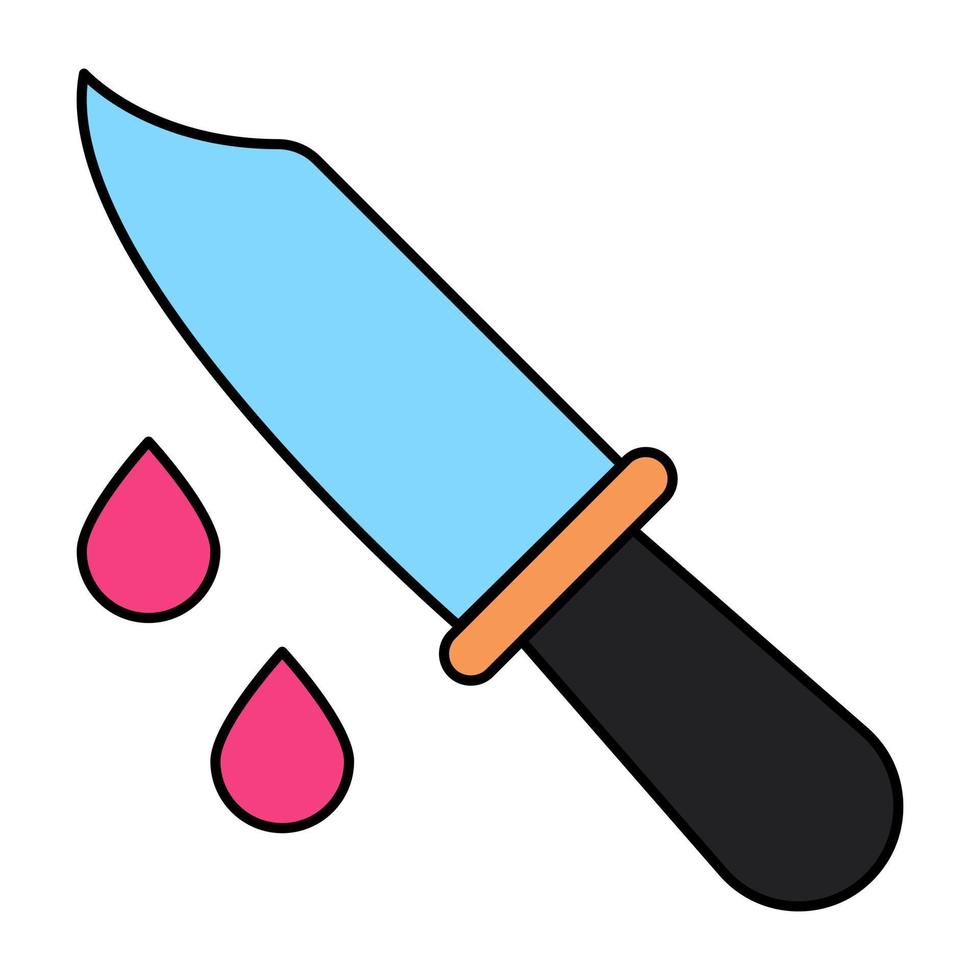 Trendy vector design of bloody knife