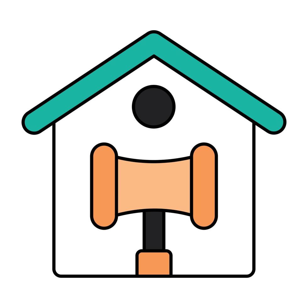 A flat design icon of court building vector