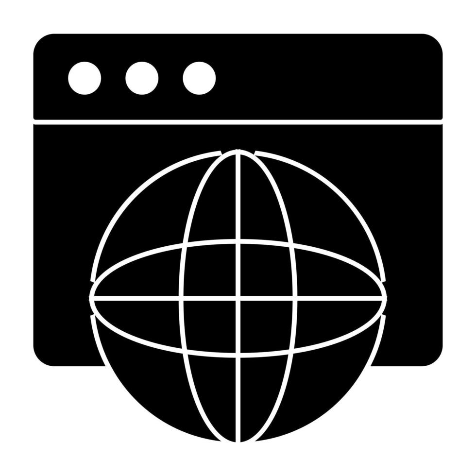 un icono de diseño plano del navegador web vector