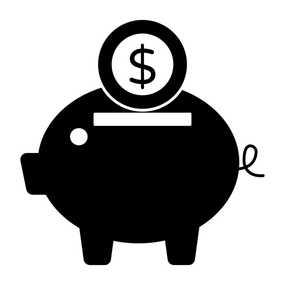 Trendy design icon of piggy bank vector