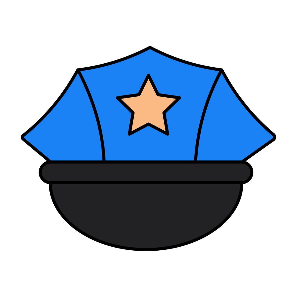 An icon design of police cap vector