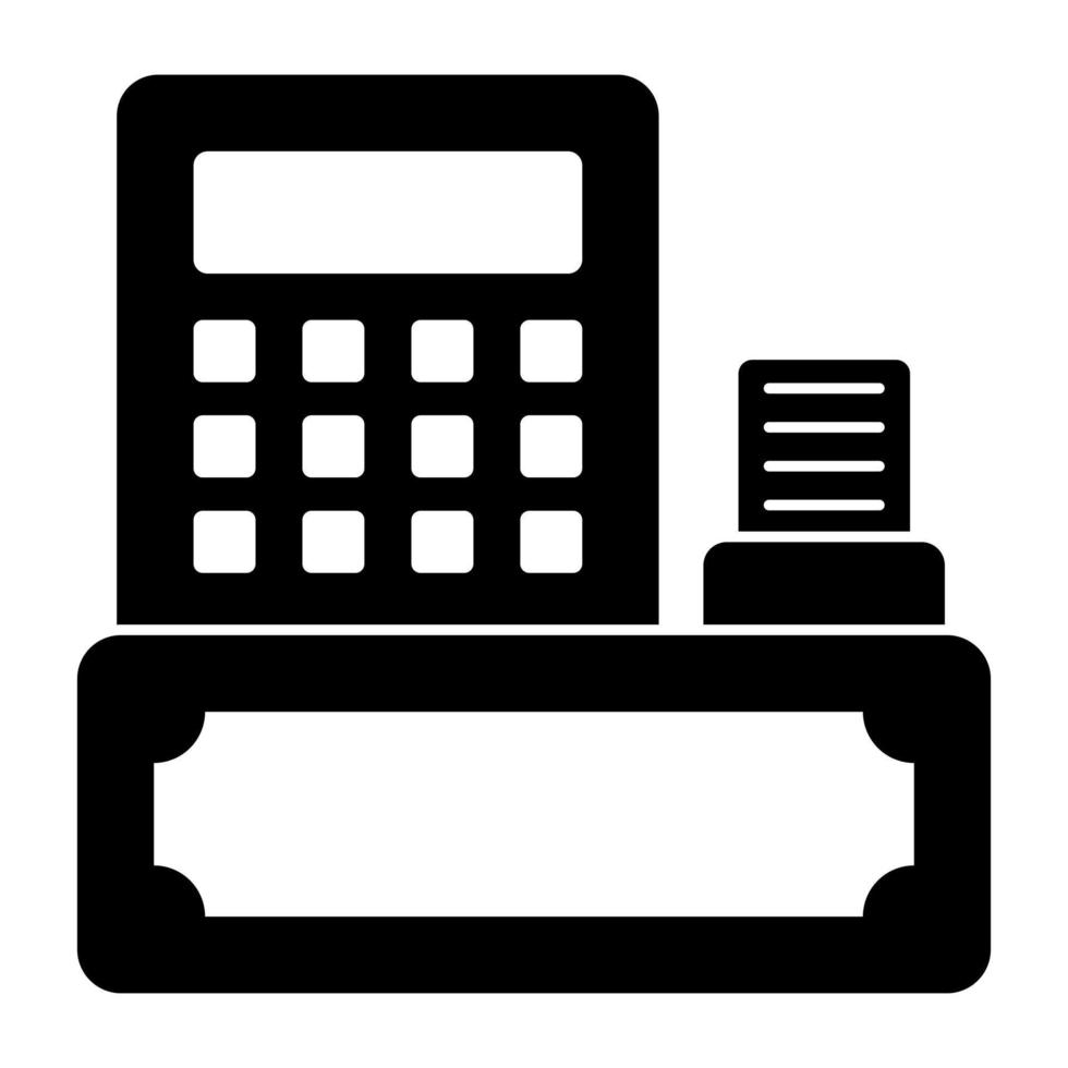 un icono de diseño plano de la mesa contable vector