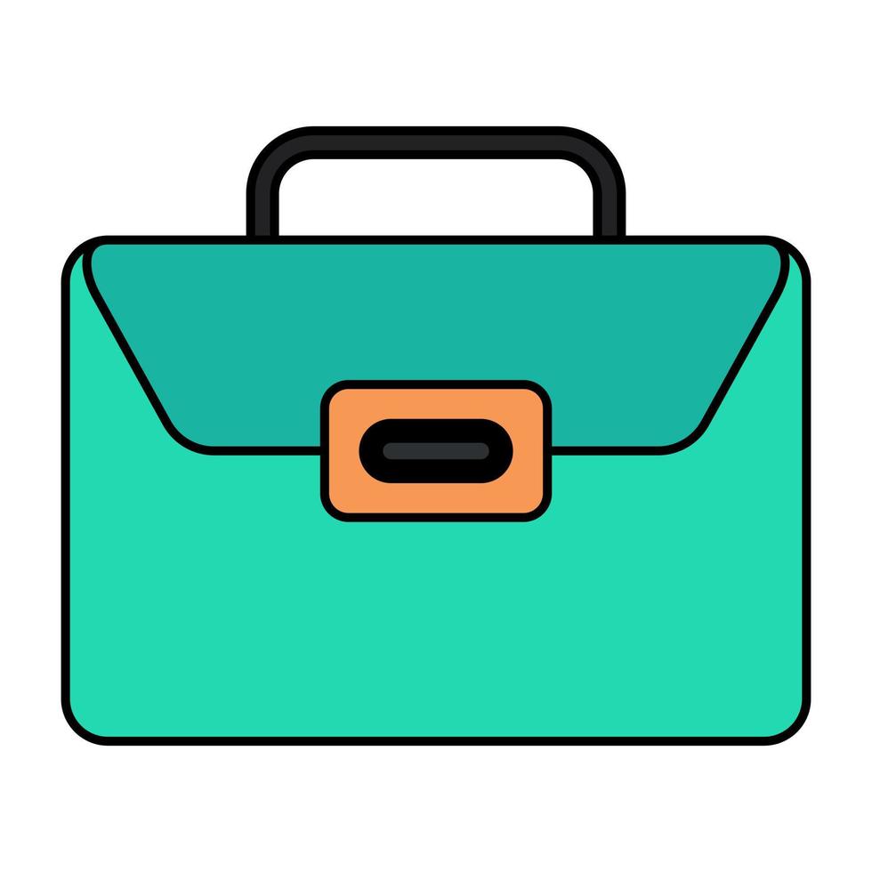 An editable design icon of briefcase vector