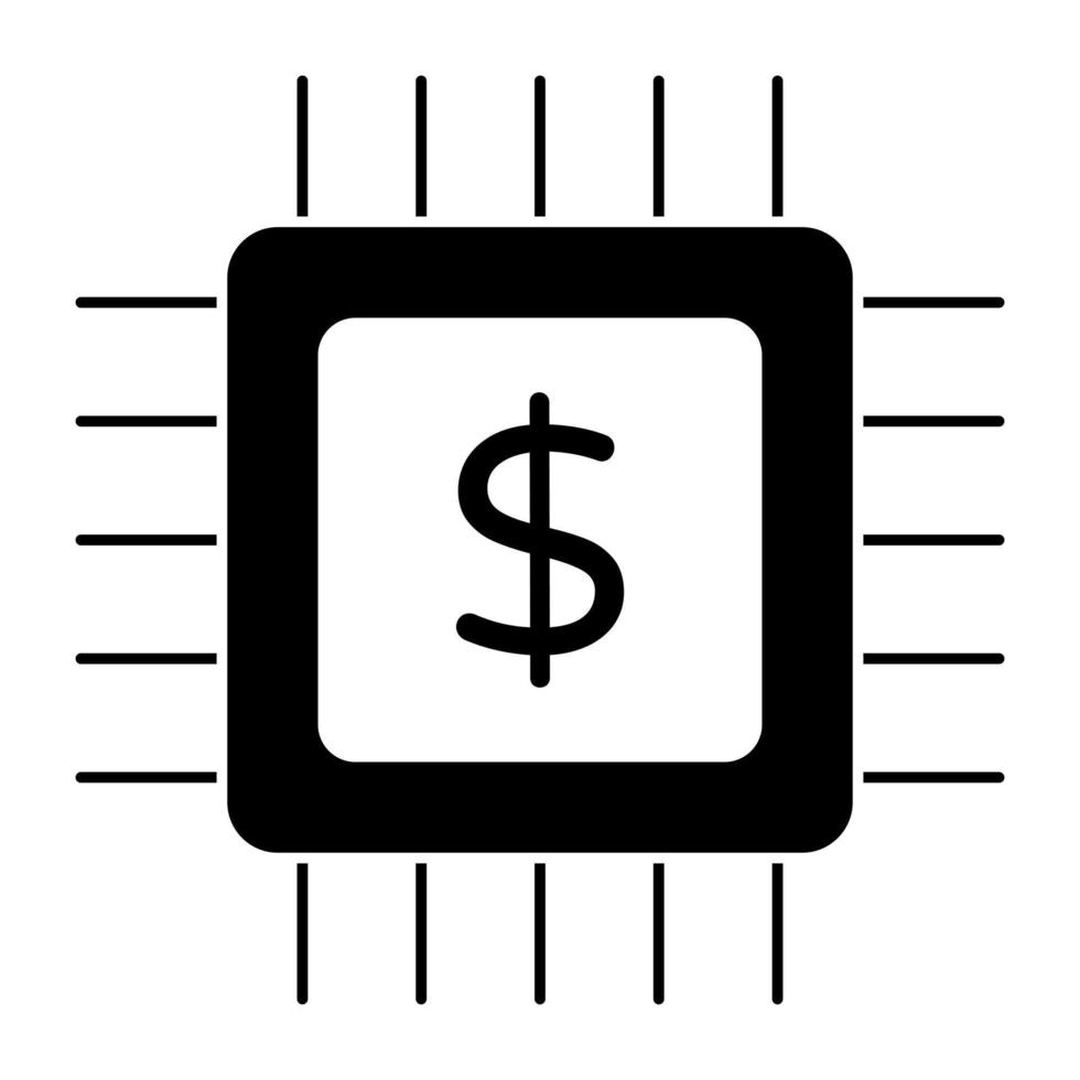 icono de diseño moderno del procesador financiero vector