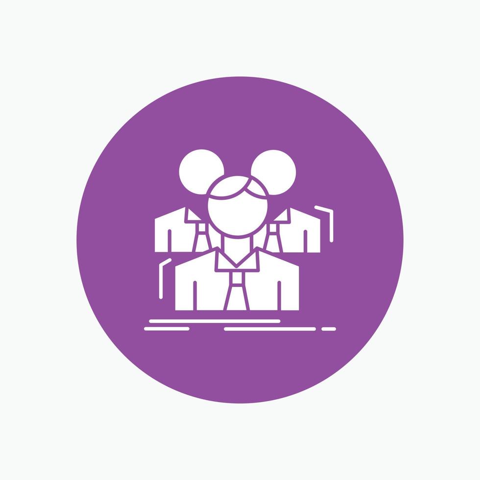 Team. teamwork. Business. Meeting. group White Glyph Icon in Circle. Vector Button illustration