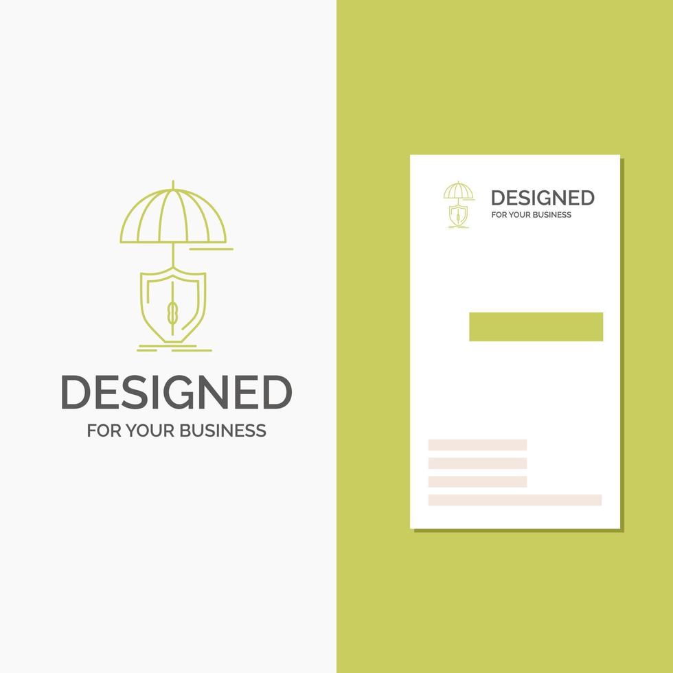 Business Logo for insurance. protection. safety. digital. shield. Vertical Green Business .Visiting Card template. Creative background vector illustration