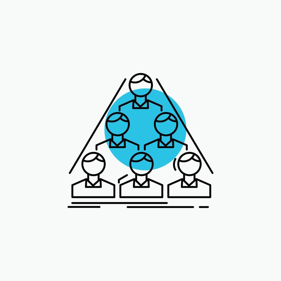 team. build. structure. business. meeting Line Icon vector