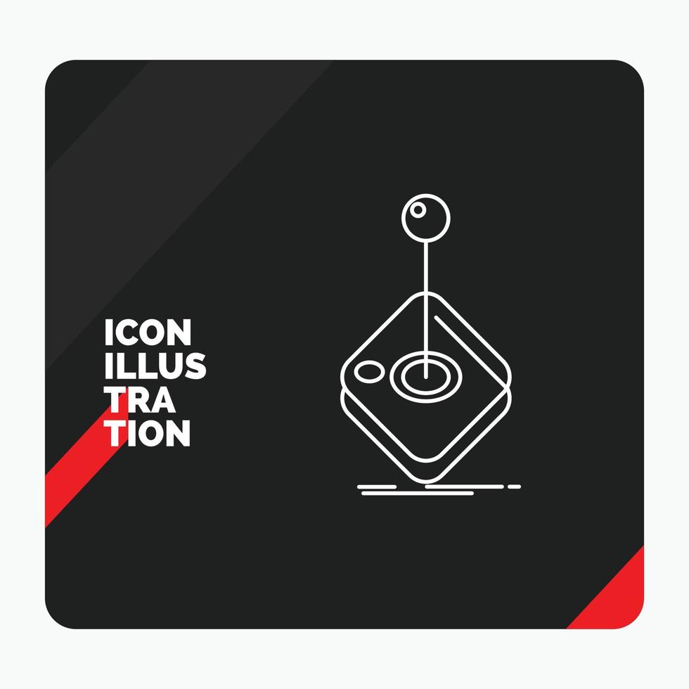 Red and Black Creative presentation Background for Arcade. game. gaming. joystick. stick Line Icon vector