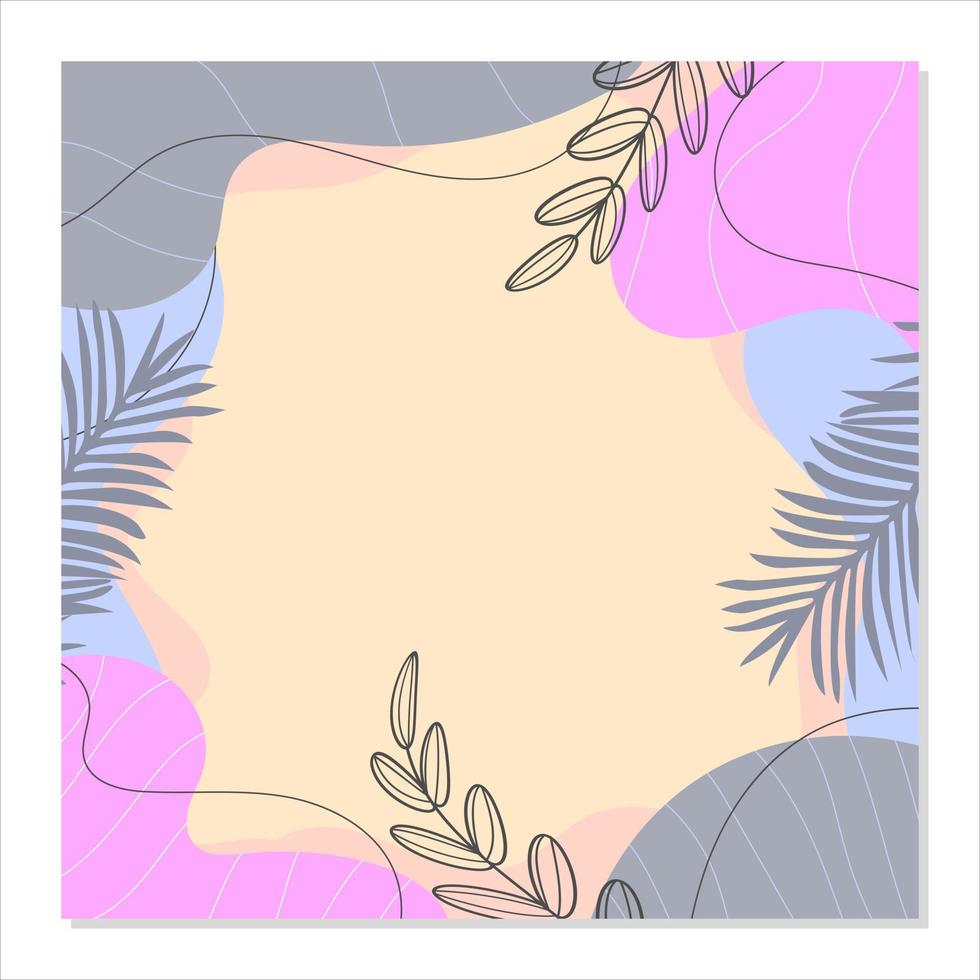 Hand drawn floral minimalist background vector