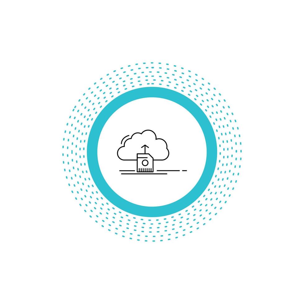 cloud. upload. save. data. computing Line Icon. Vector isolated illustration