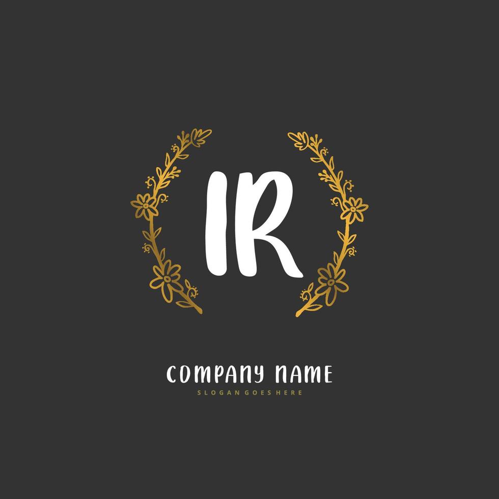 ir escritura a mano inicial y diseño de logotipo de firma con círculo. hermoso diseño de logotipo escrito a mano para moda, equipo, boda, logotipo de lujo. vector