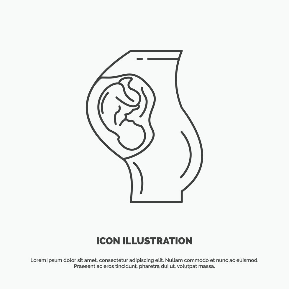 pregnancy. pregnant. baby. obstetrics. Mother Icon. Line vector gray symbol for UI and UX. website or mobile application