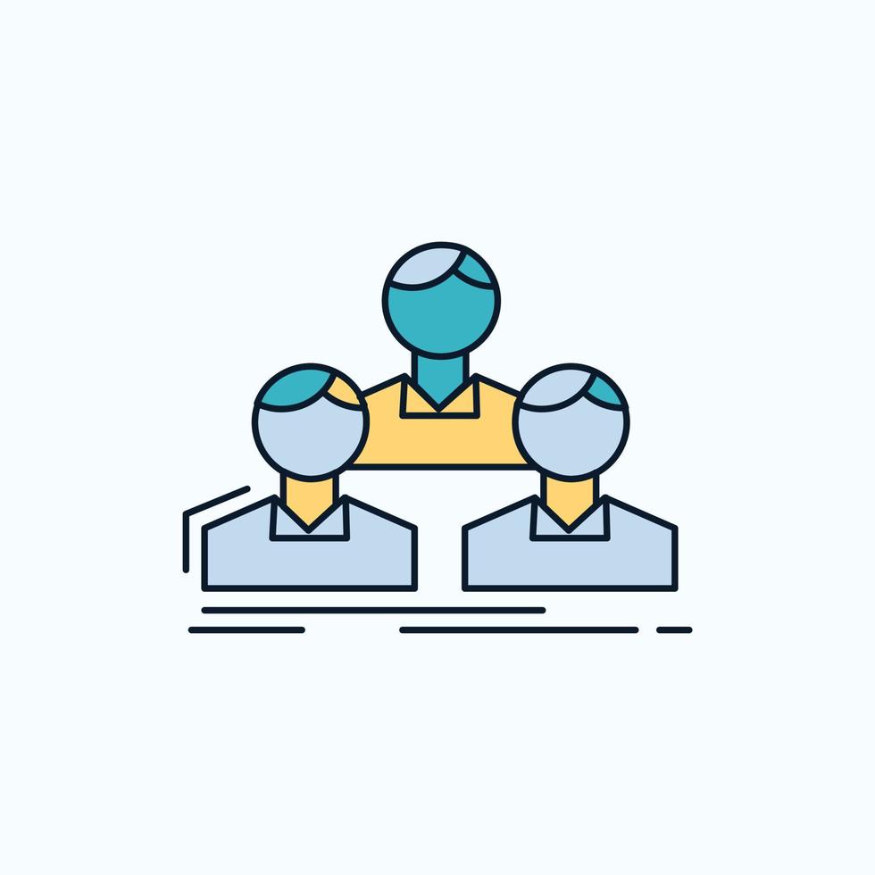 Company. employee. group. people. team Flat Icon. green and Yellow sign and symbols for website and Mobile appliation. vector illustration