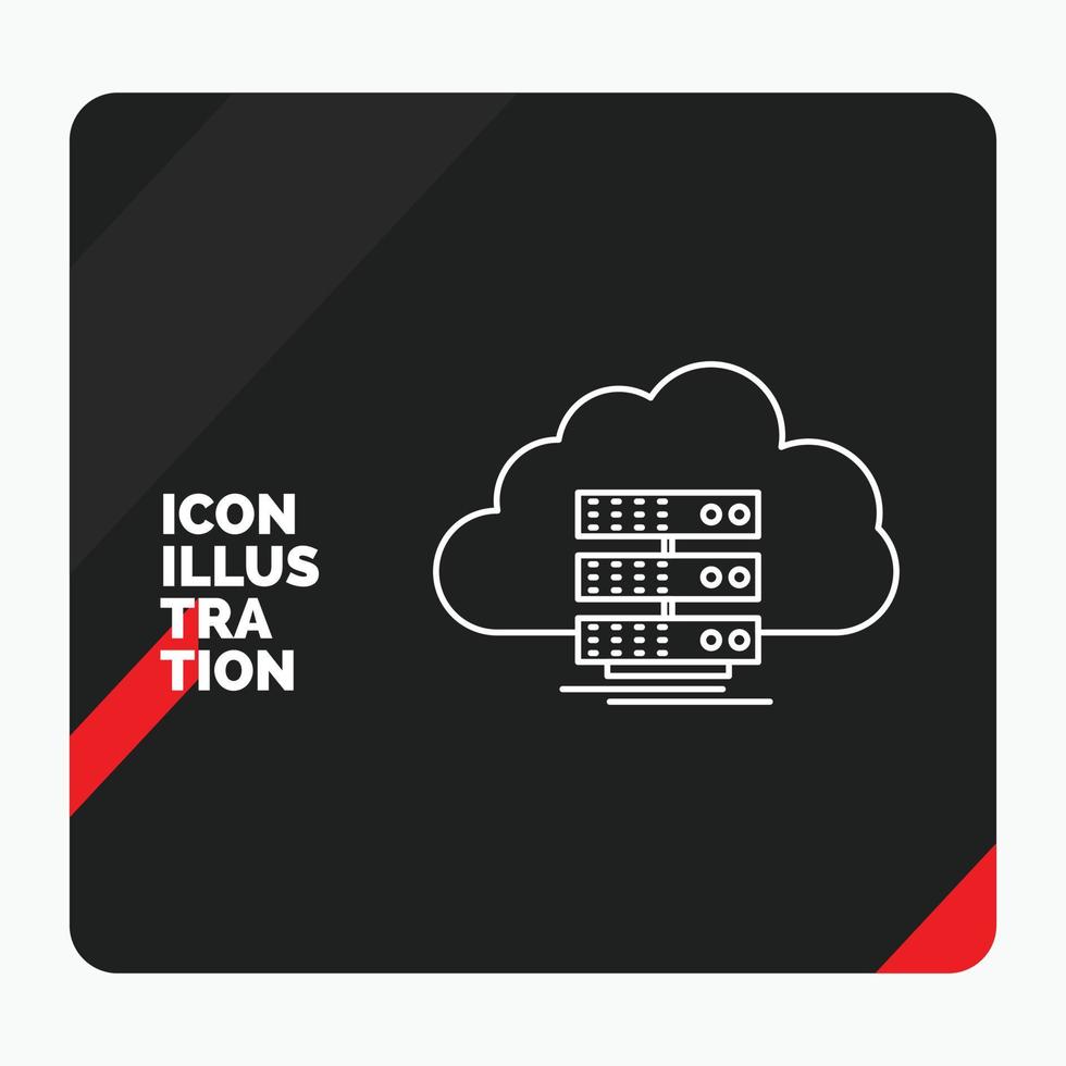 Red and Black Creative presentation Background for cloud. storage. computing. data. flow Line Icon vector