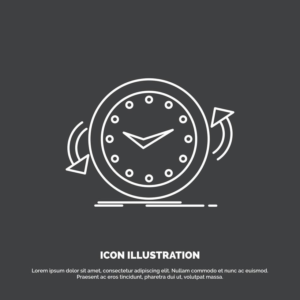 Backup. clock. clockwise. counter. time Icon. Line vector symbol for UI and UX. website or mobile application