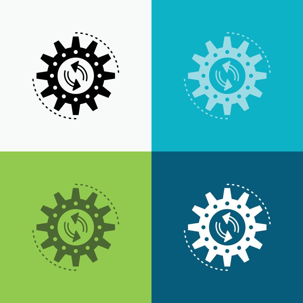 management. process. production. task. work Icon Over Various Background. glyph style design. designed for web and app. Eps 10 vector illustration