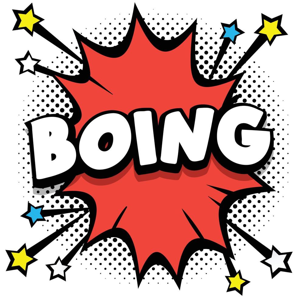 boing Pop art comic speech bubbles book sound effects vector