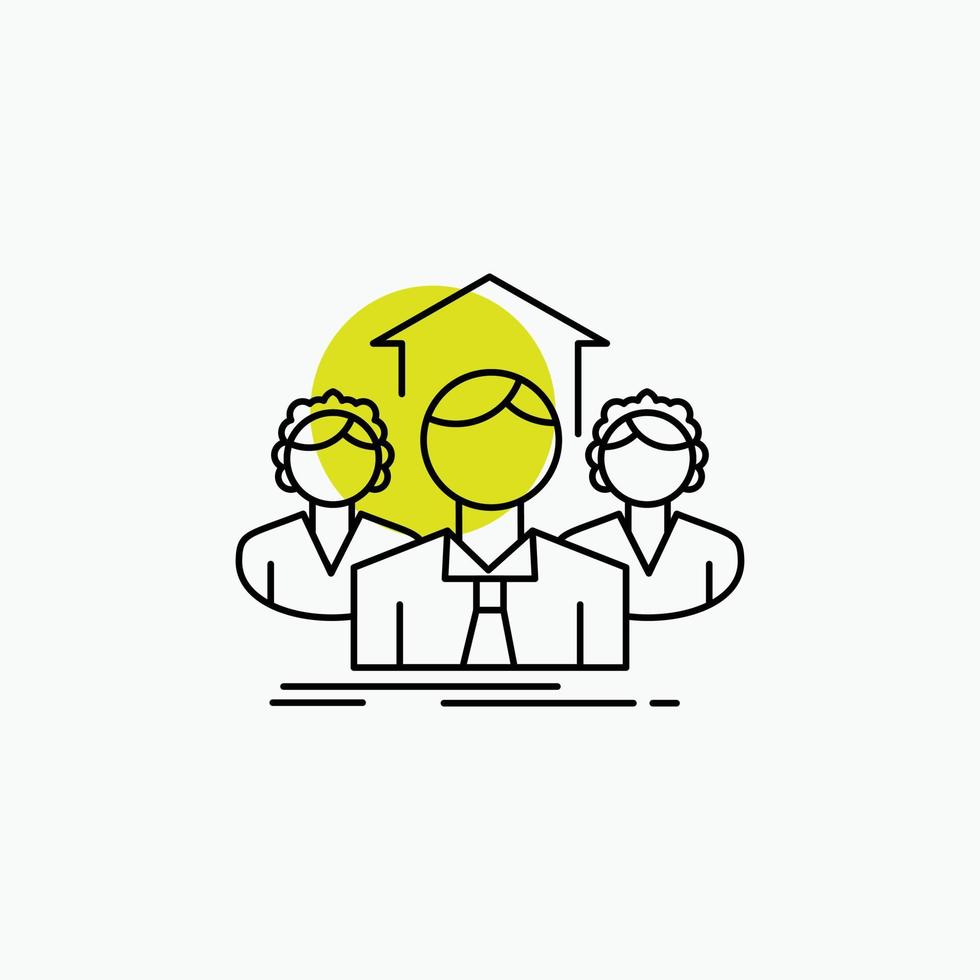 Team. Business. teamwork. group. meeting Line Icon vector