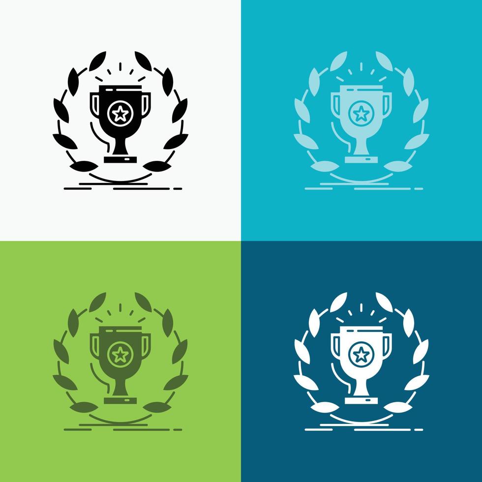award. cup. prize. reward. victory Icon Over Various Background. glyph style design. designed for web and app. Eps 10 vector illustration