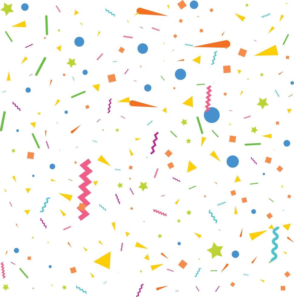 Colorful Confetti. Vector Festive Illustration of Falling Shiny Confetti Isolated on Transparent White Background. Holiday Decorative Tinsel Element for Design