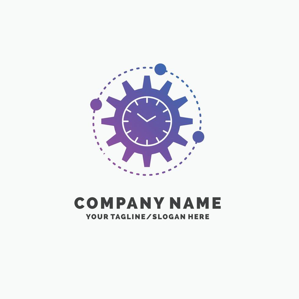 Efficiency. management. processing. productivity. project Purple Business Logo Template. Place for Tagline. vector