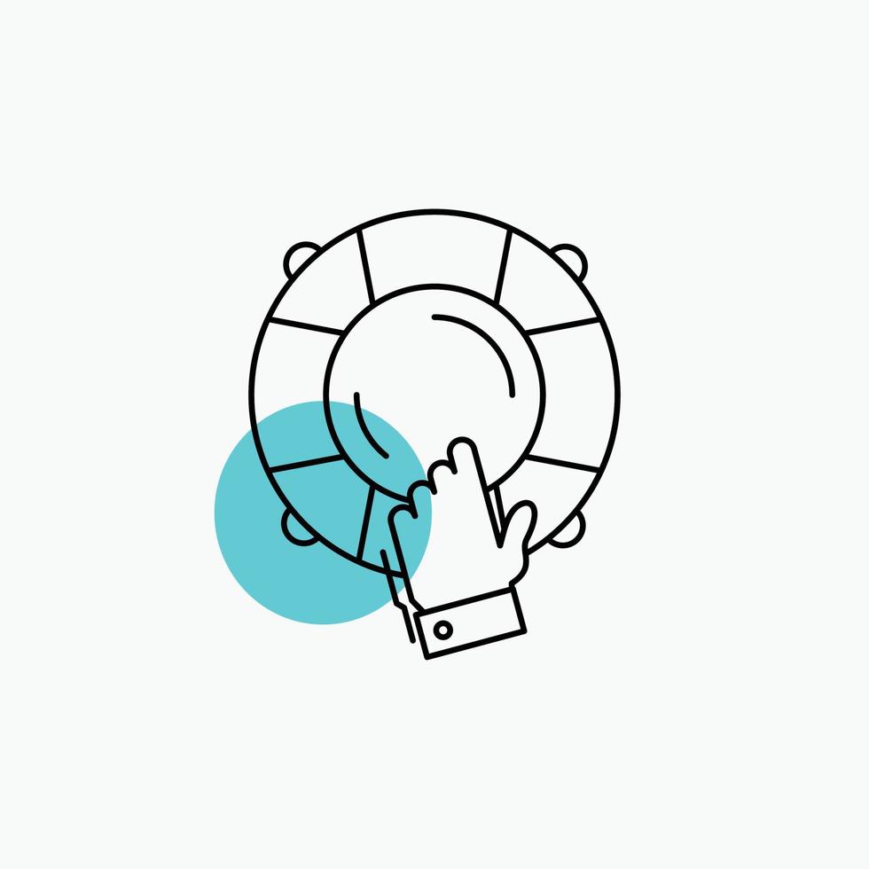 emergency. guard. help. insurance. lifebuoy Line Icon vector