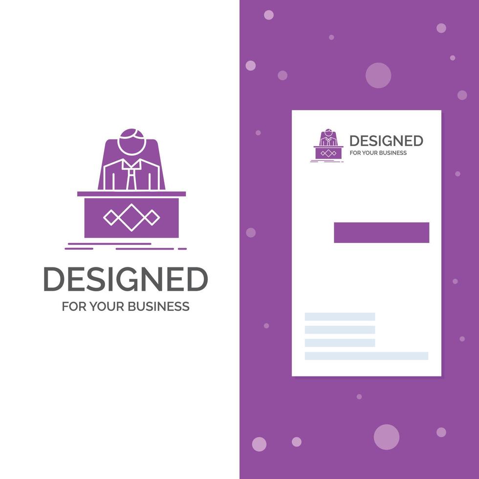Business Logo for game. Boss. legend. master. CEO. Vertical Purple Business .Visiting Card template. Creative background vector illustration